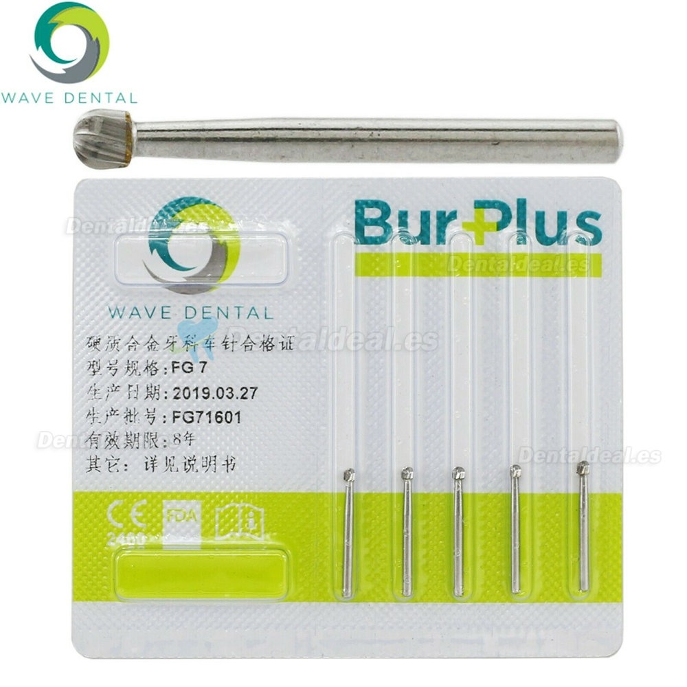 10 Pcs FG 1/4 1/2 1 2 3 4 5 6 7 8 # Fresa de carburo de mango de fricción Dental de cabeza redonda